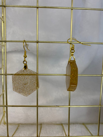 Gold Holographic Glitter Earrings