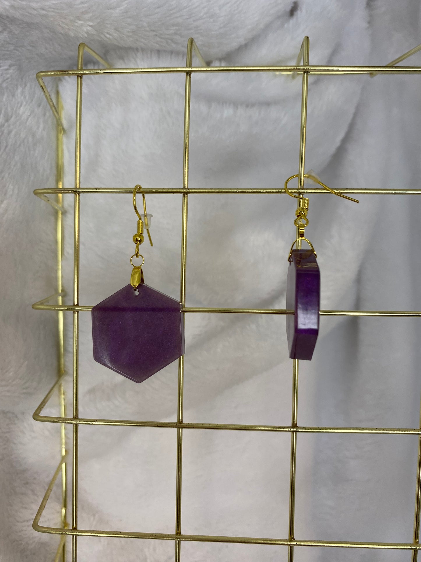 Purple Resin Earrings