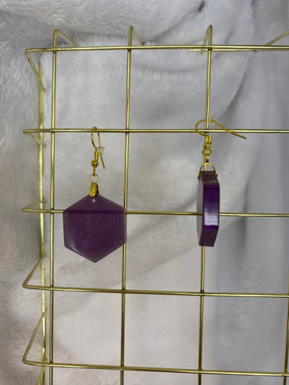 Purple Resin Earrings