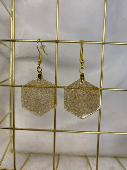Gold Holographic Glitter Earrings