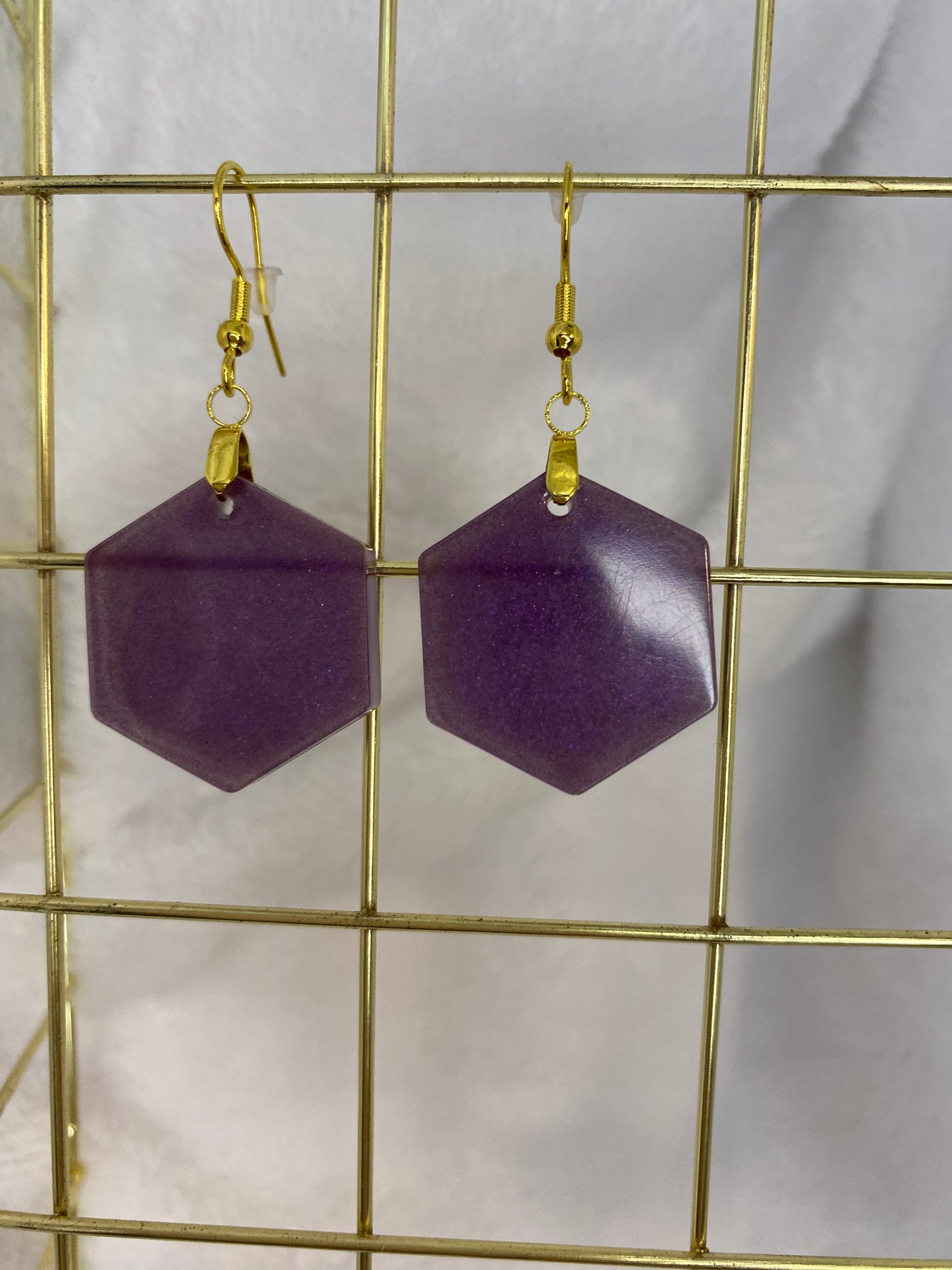 Purple Resin Earrings