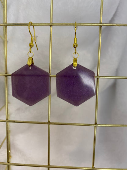 Purple Resin Earrings