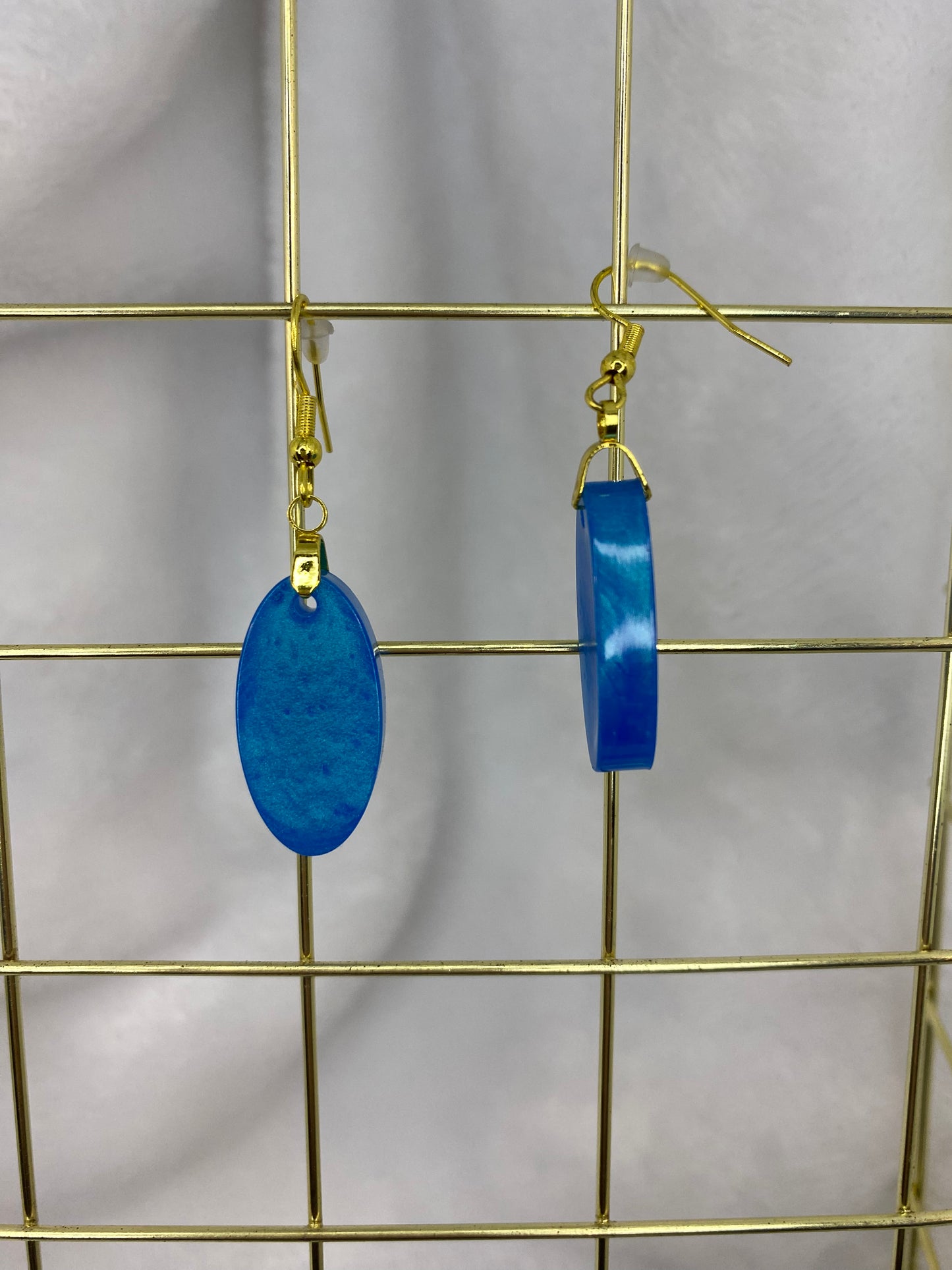 Sky Blue Oval Earrings