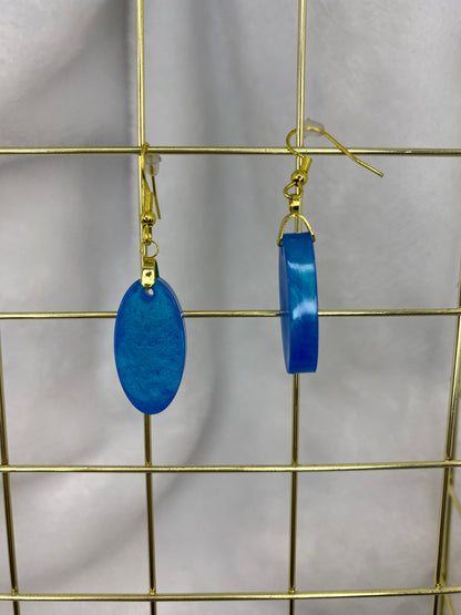 Sky Blue Oval Earrings
