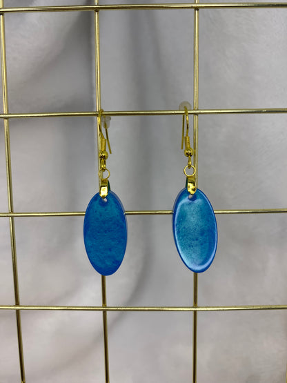 Sky Blue Oval Earrings