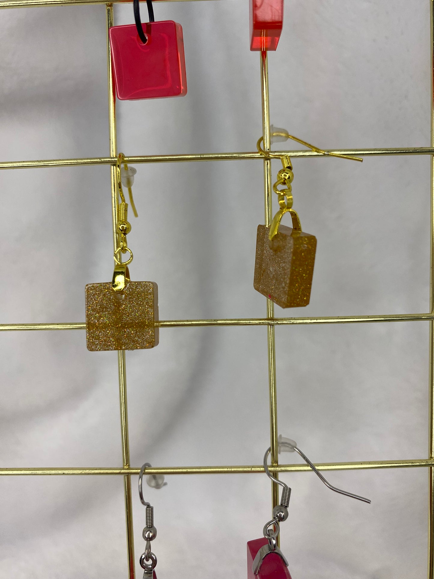 Gold Holographic Glitter Earrings
