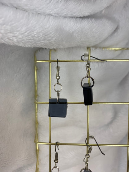 Small Black Resin Earrings