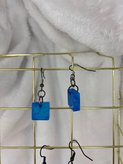Sky Blue Rectangle Earrings