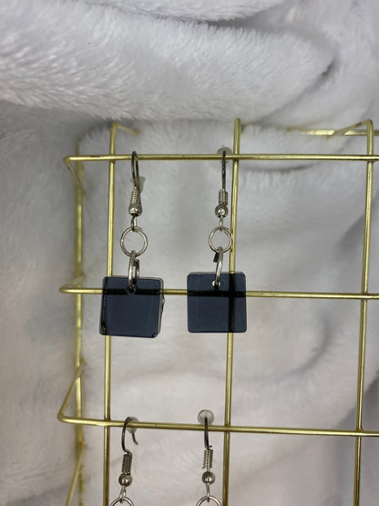 Small Black Resin Earrings