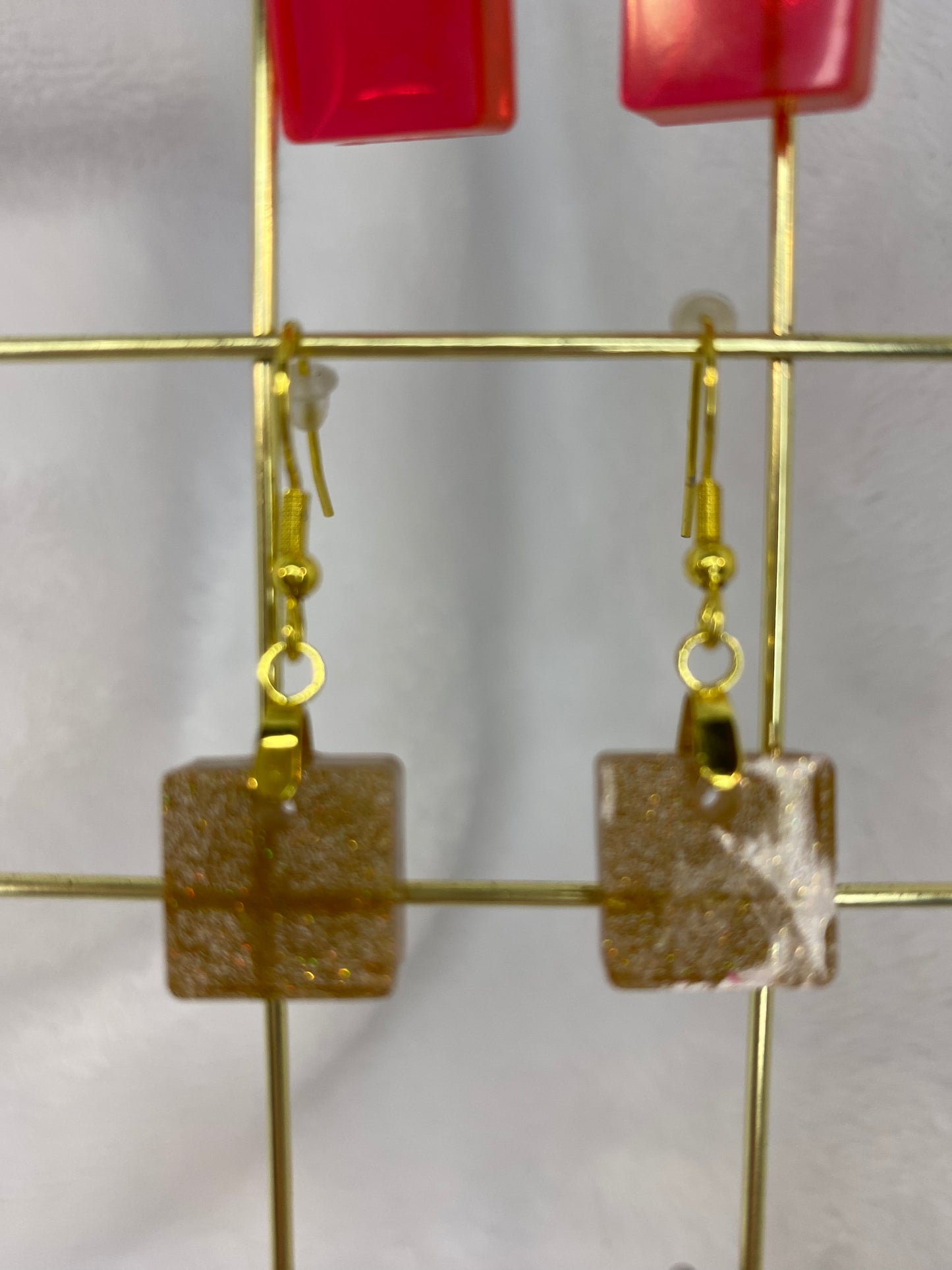 Gold Holographic Glitter Earrings