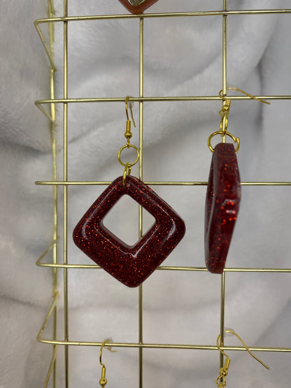 Red Glitter Earrings