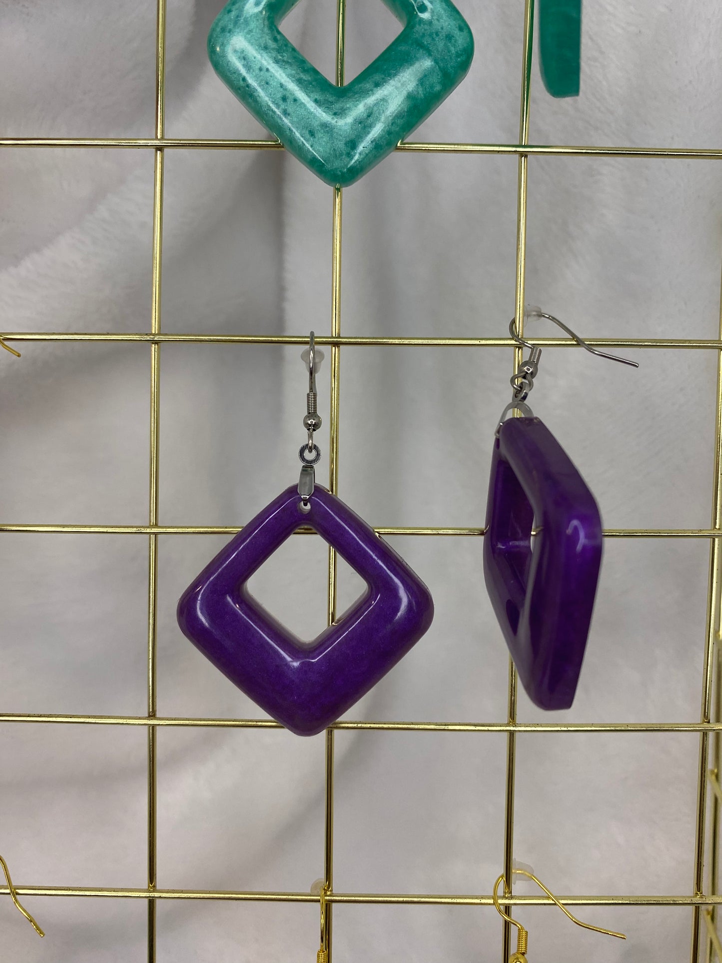 Purple Resin Earrings