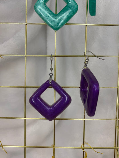 Purple Resin Earrings