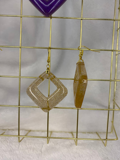 Gold Holographic Glitter Earrings
