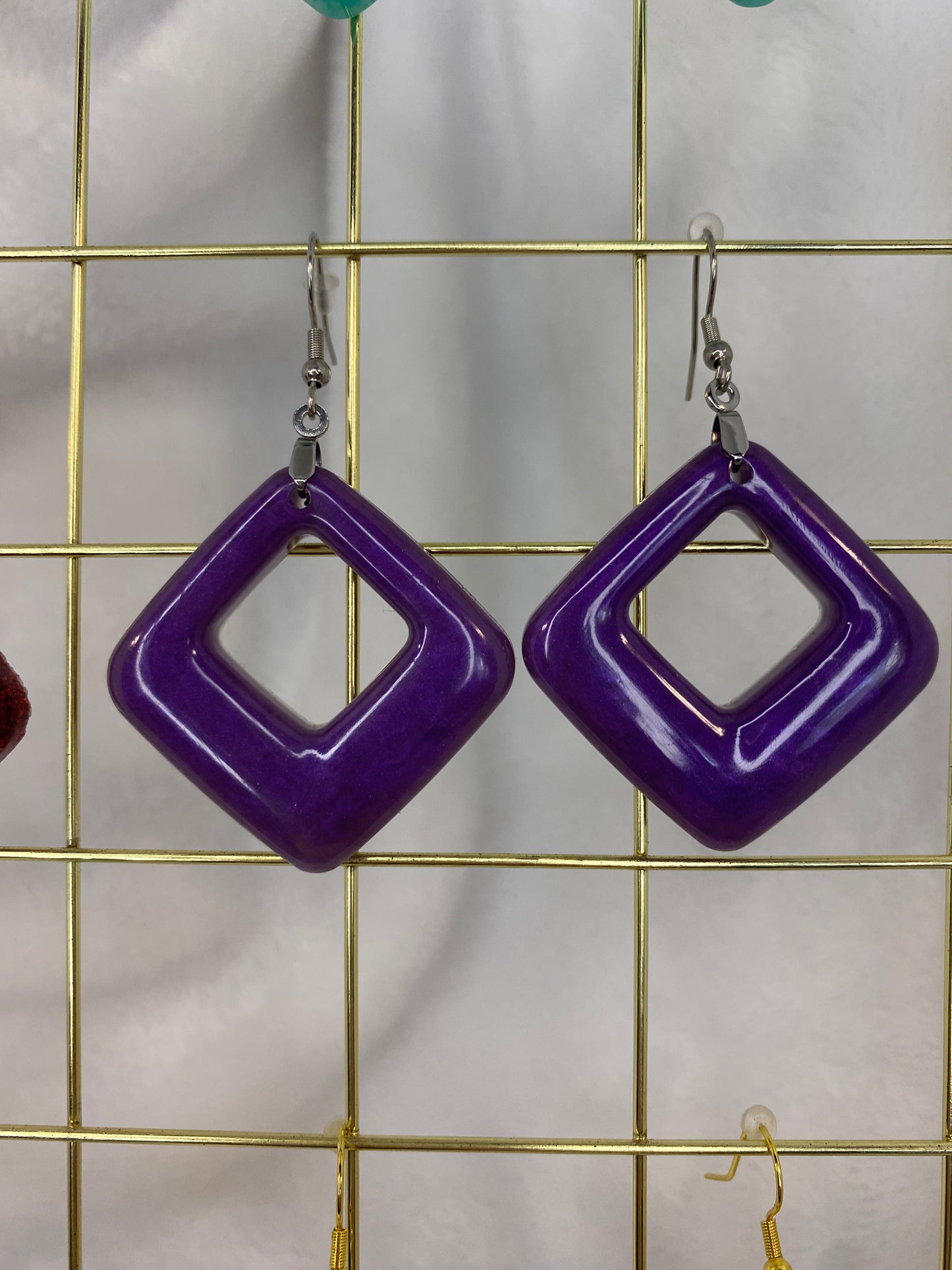 Purple Resin Earrings