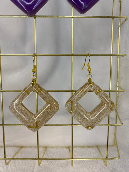 Gold Holographic Glitter Earrings