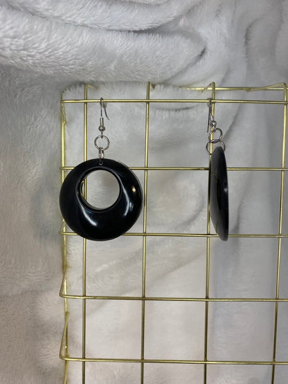 Black Resin Earrings