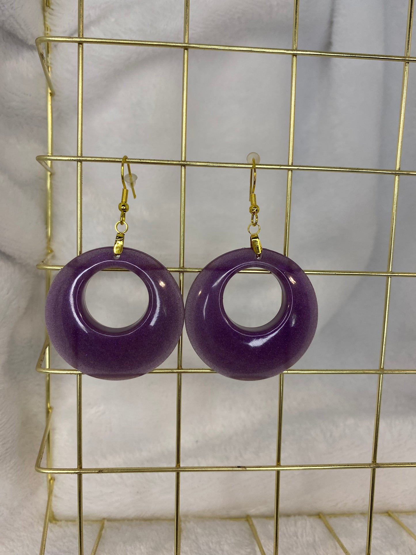 Purple Resin Earrings