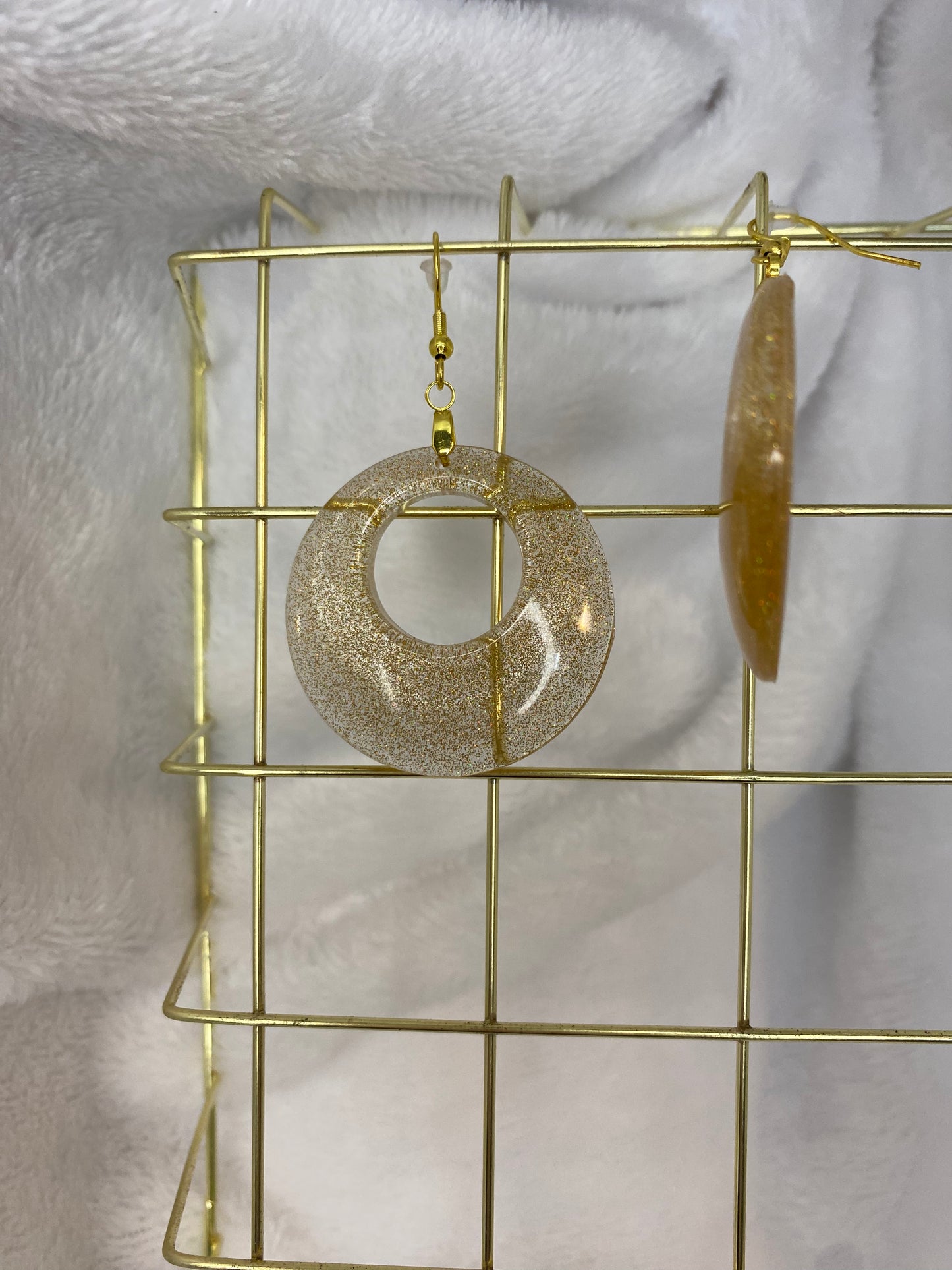 Gold Holographic Glitter Earrings