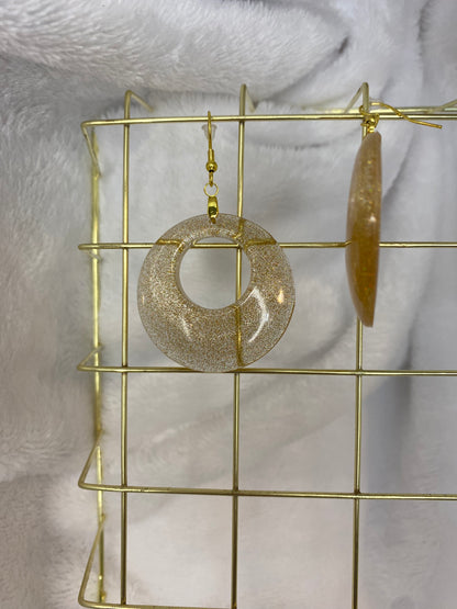 Gold Holographic Glitter Earrings