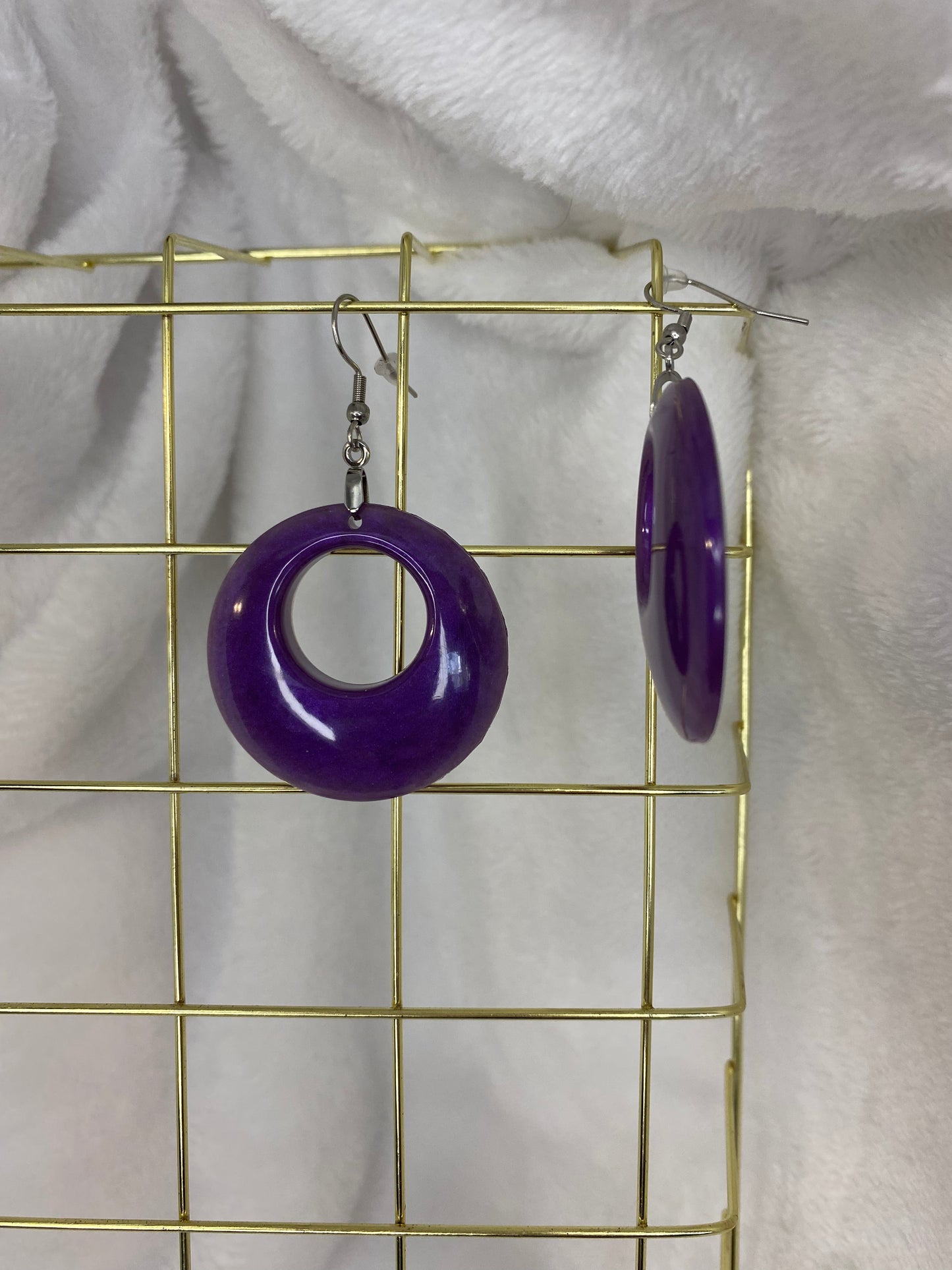 Purple Resin Earrings