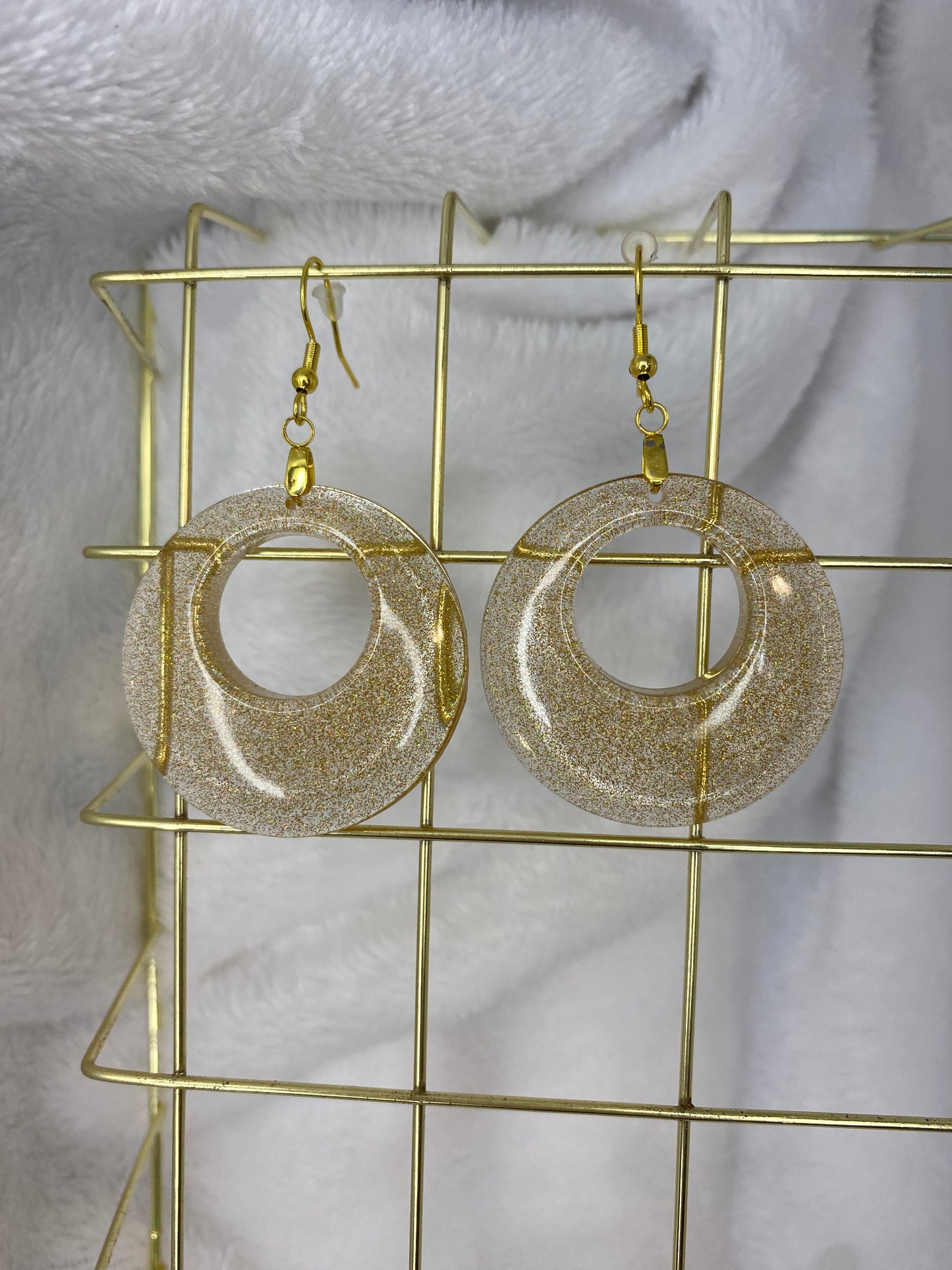 Gold Holographic Glitter Earrings
