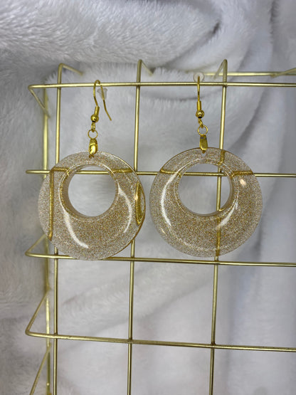 Gold Holographic Glitter Earrings