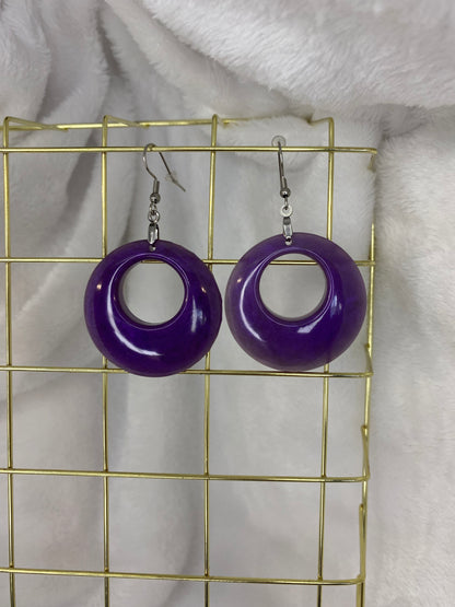 Purple Resin Earrings