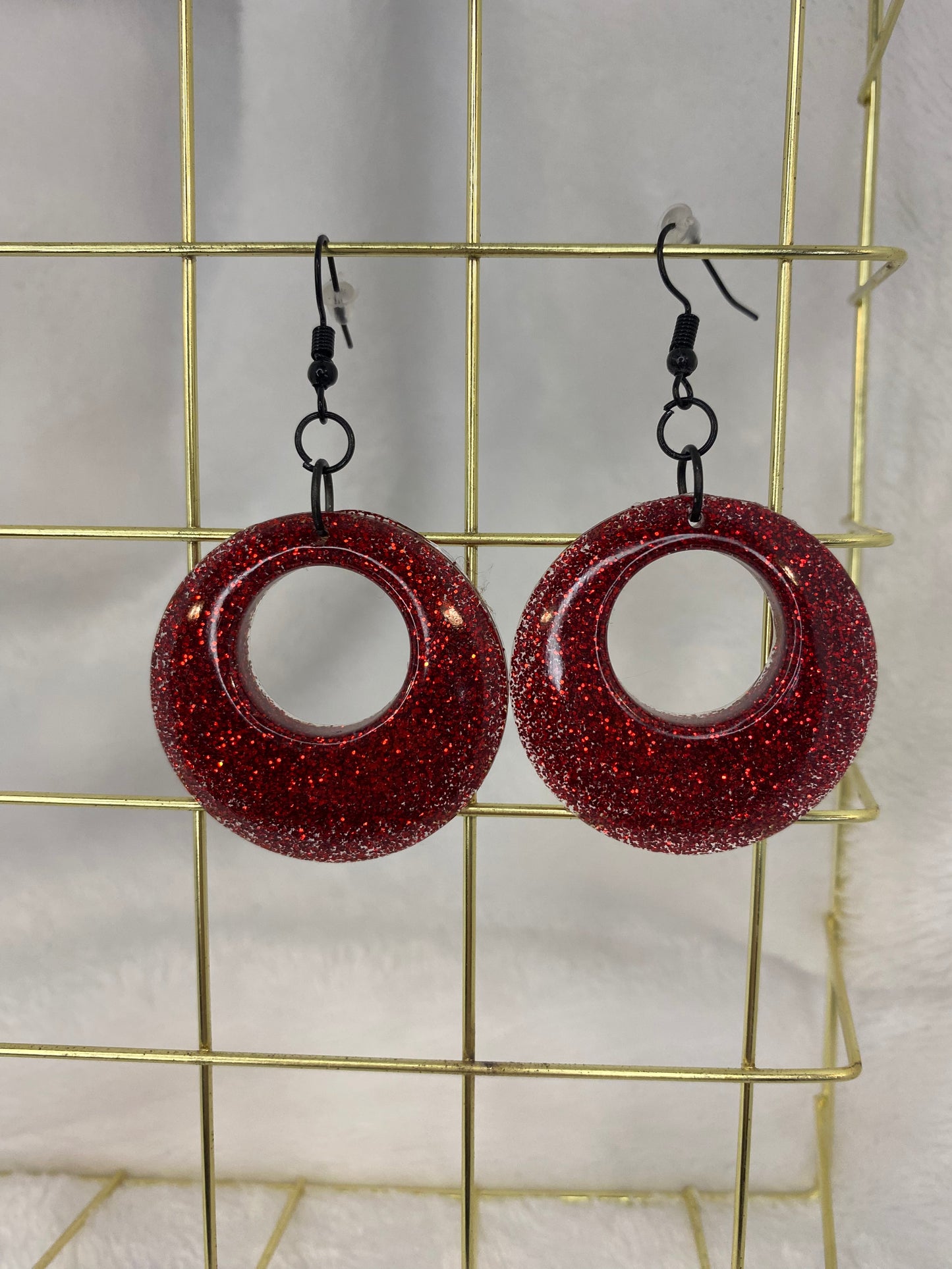 Red Glitter Earrings