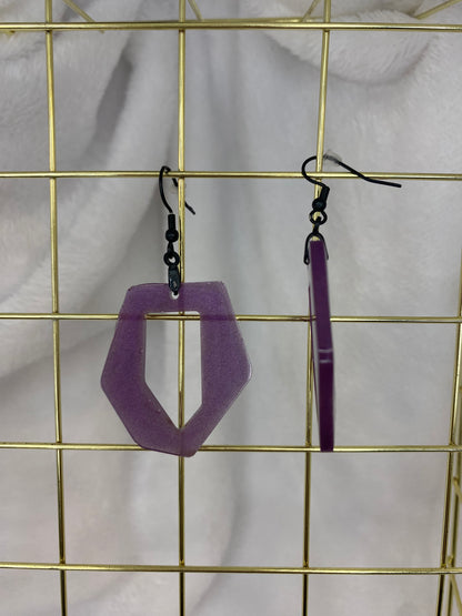 Purple Resin Earrings