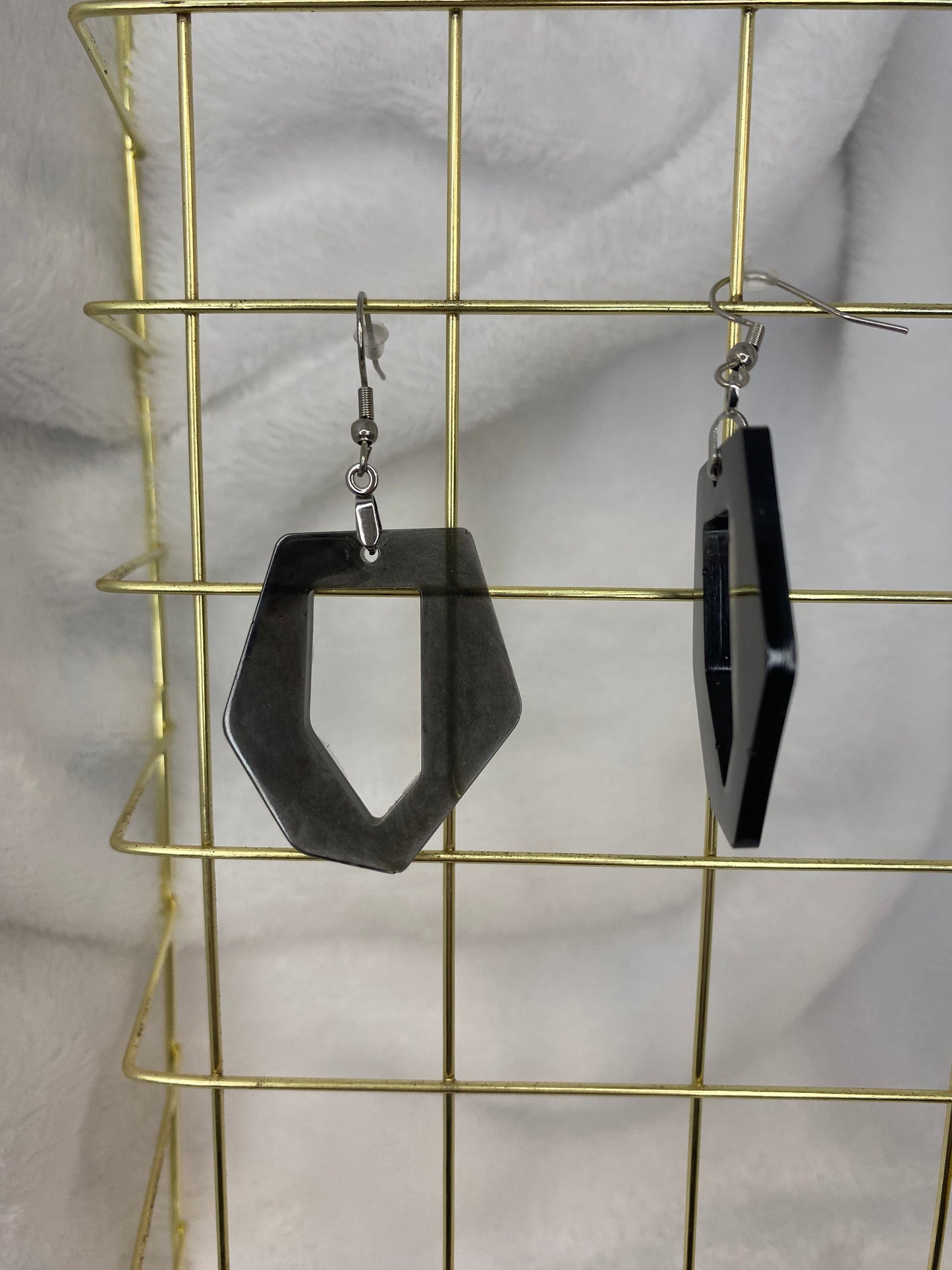 Black Resin Earrings