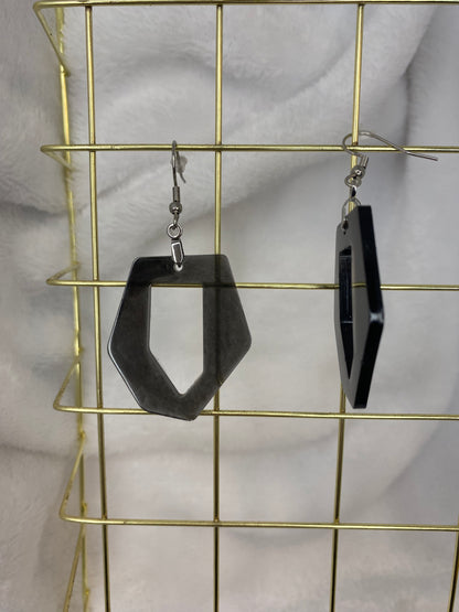 Black Resin Earrings