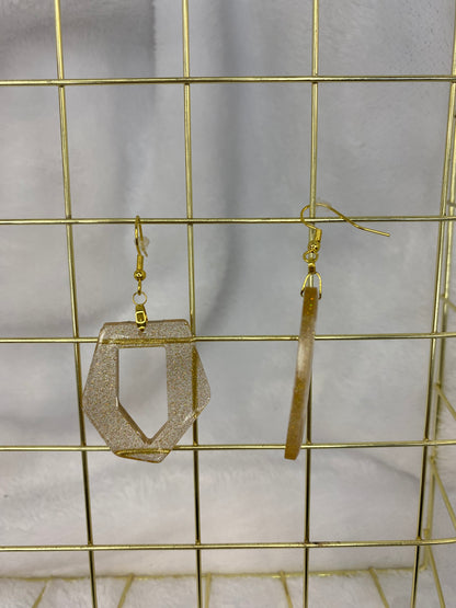 Gold Holographic Glitter Earrings