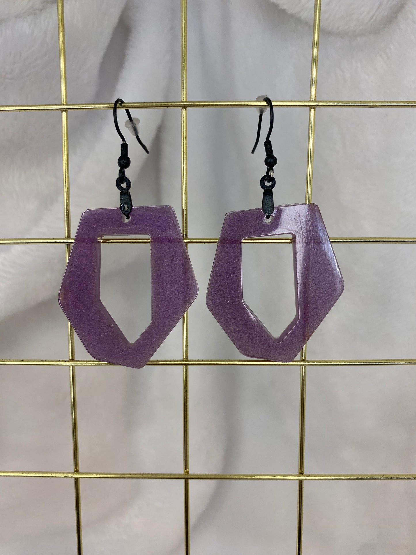 Purple Resin Earrings