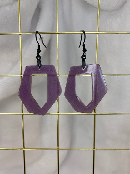 Purple Resin Earrings