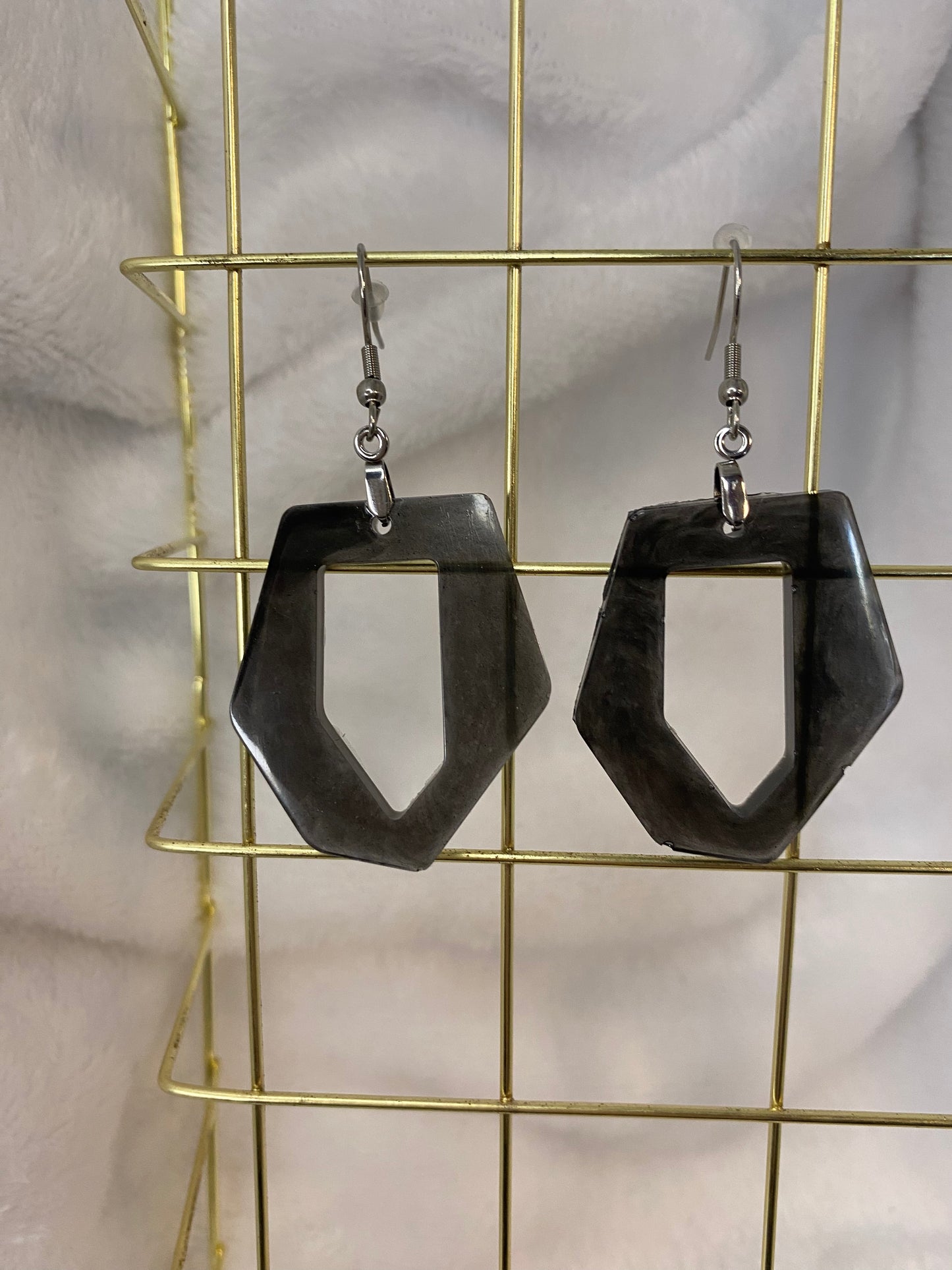 Black Resin Earrings