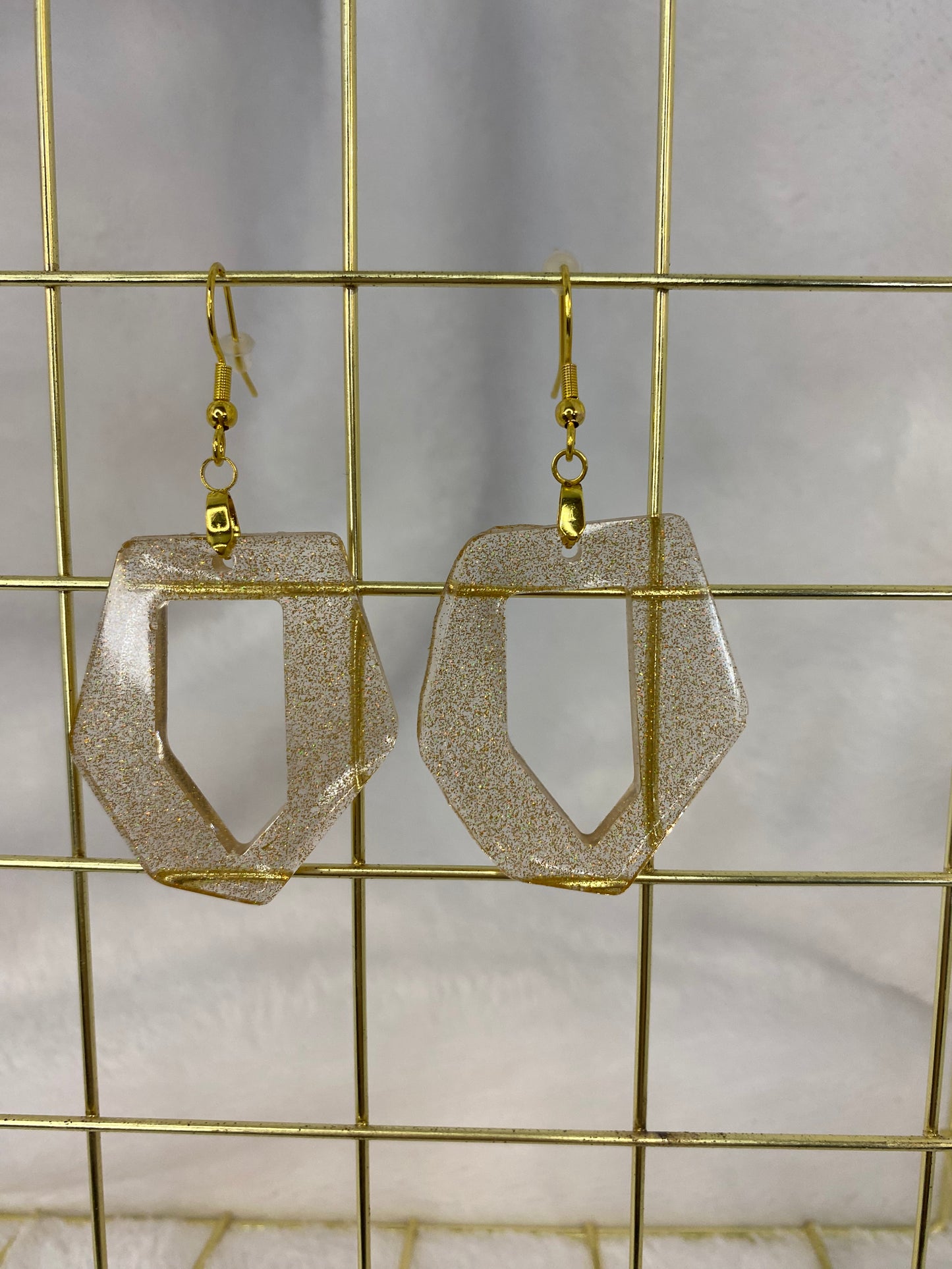 Gold Holographic Glitter Earrings