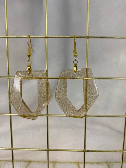 Gold Holographic Glitter Earrings