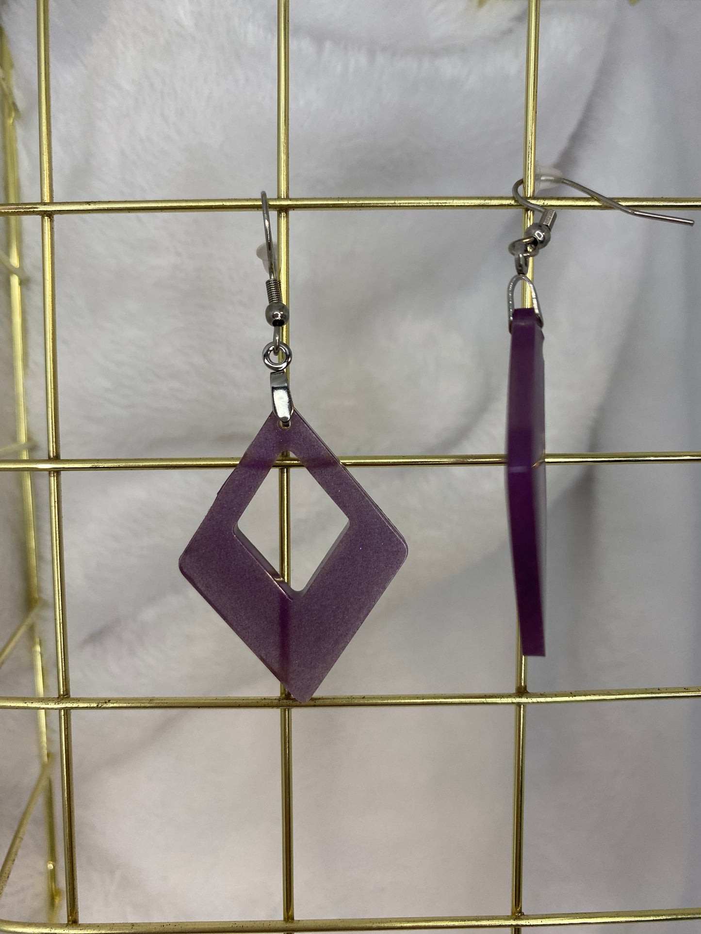 Purple Resin Earrings