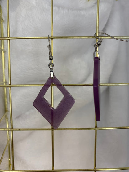 Purple Resin Earrings