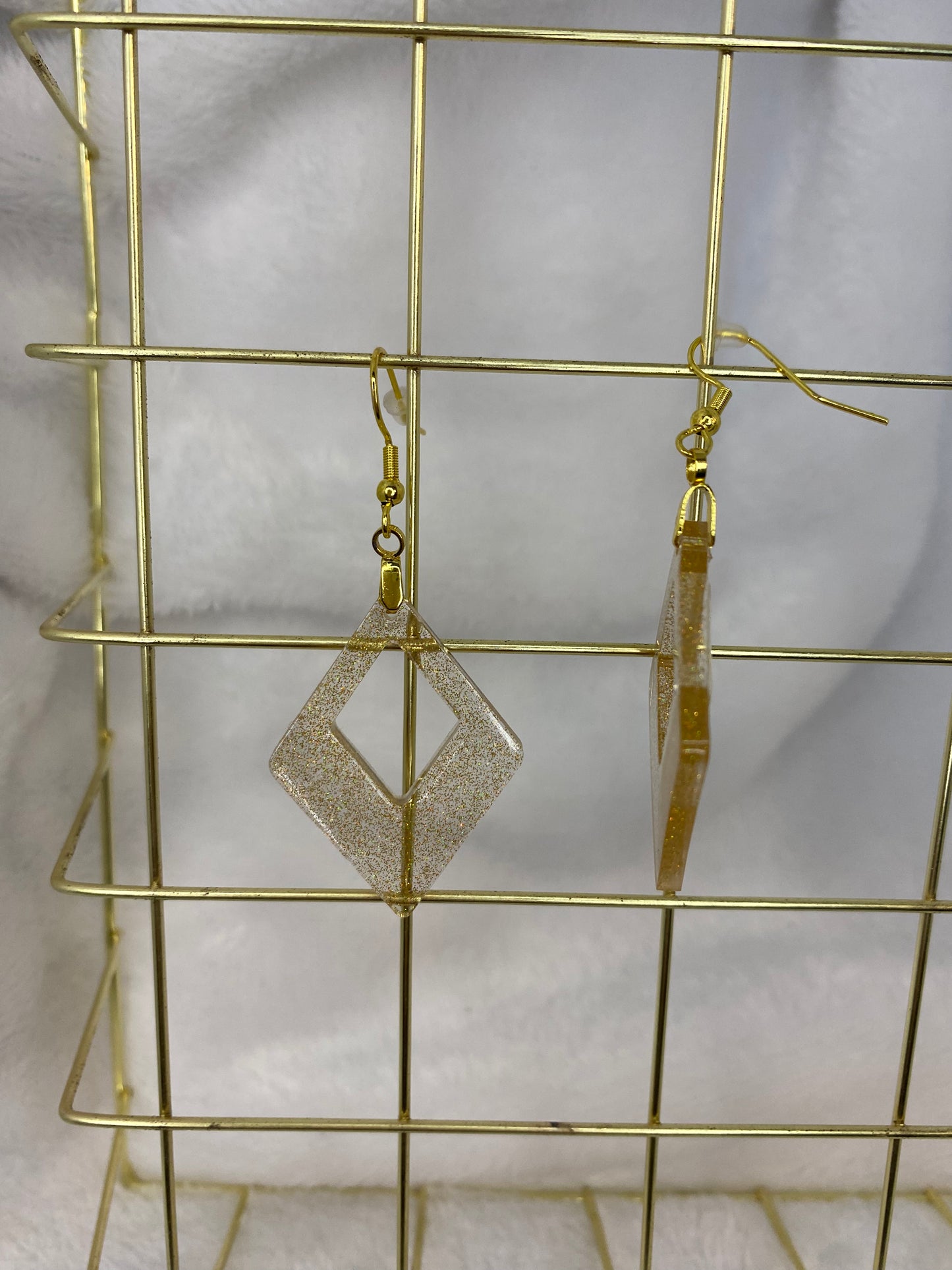 Gold Holographic Glitter Earrings