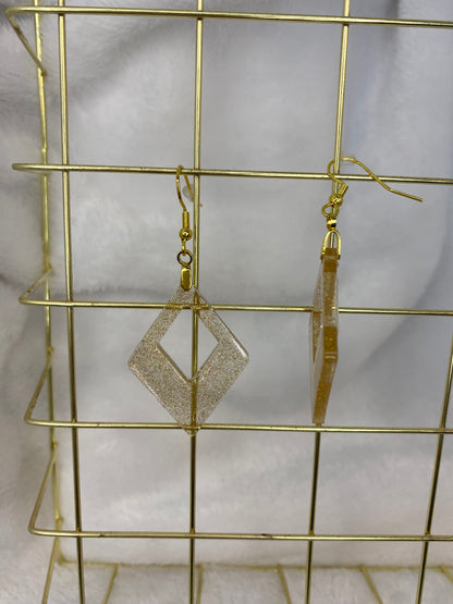 Gold Holographic Glitter Earrings