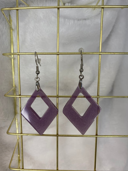 Purple Resin Earrings