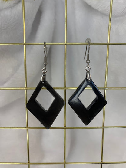Black Resin Earrings
