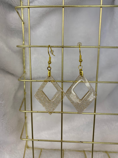 Gold Holographic Glitter Earrings