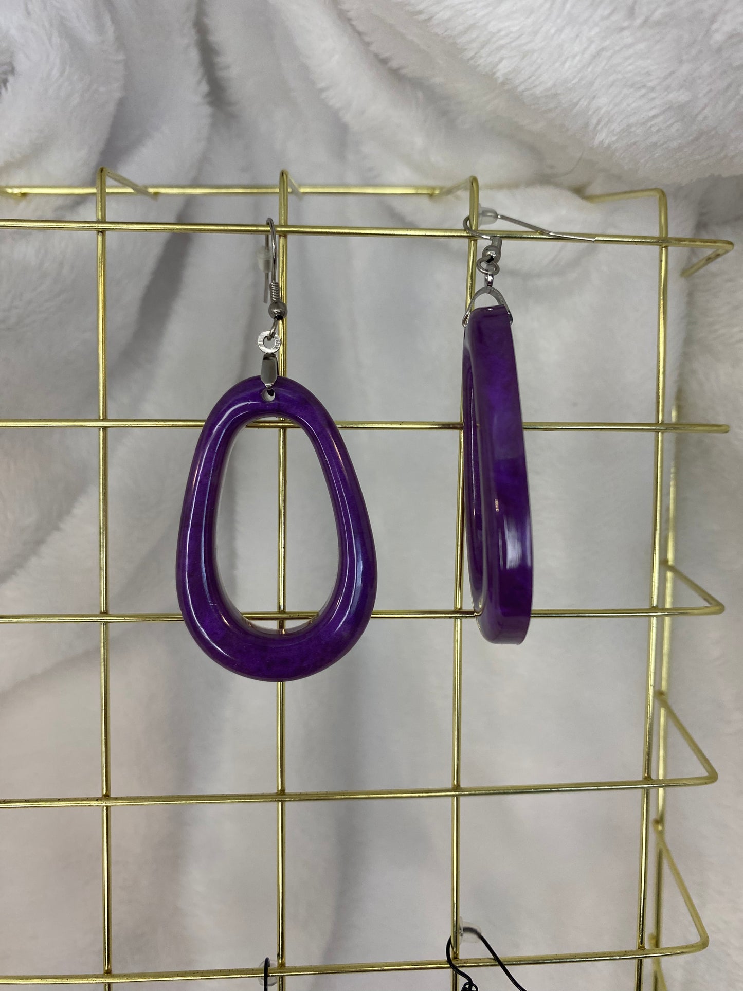 Purple Resin Earrings