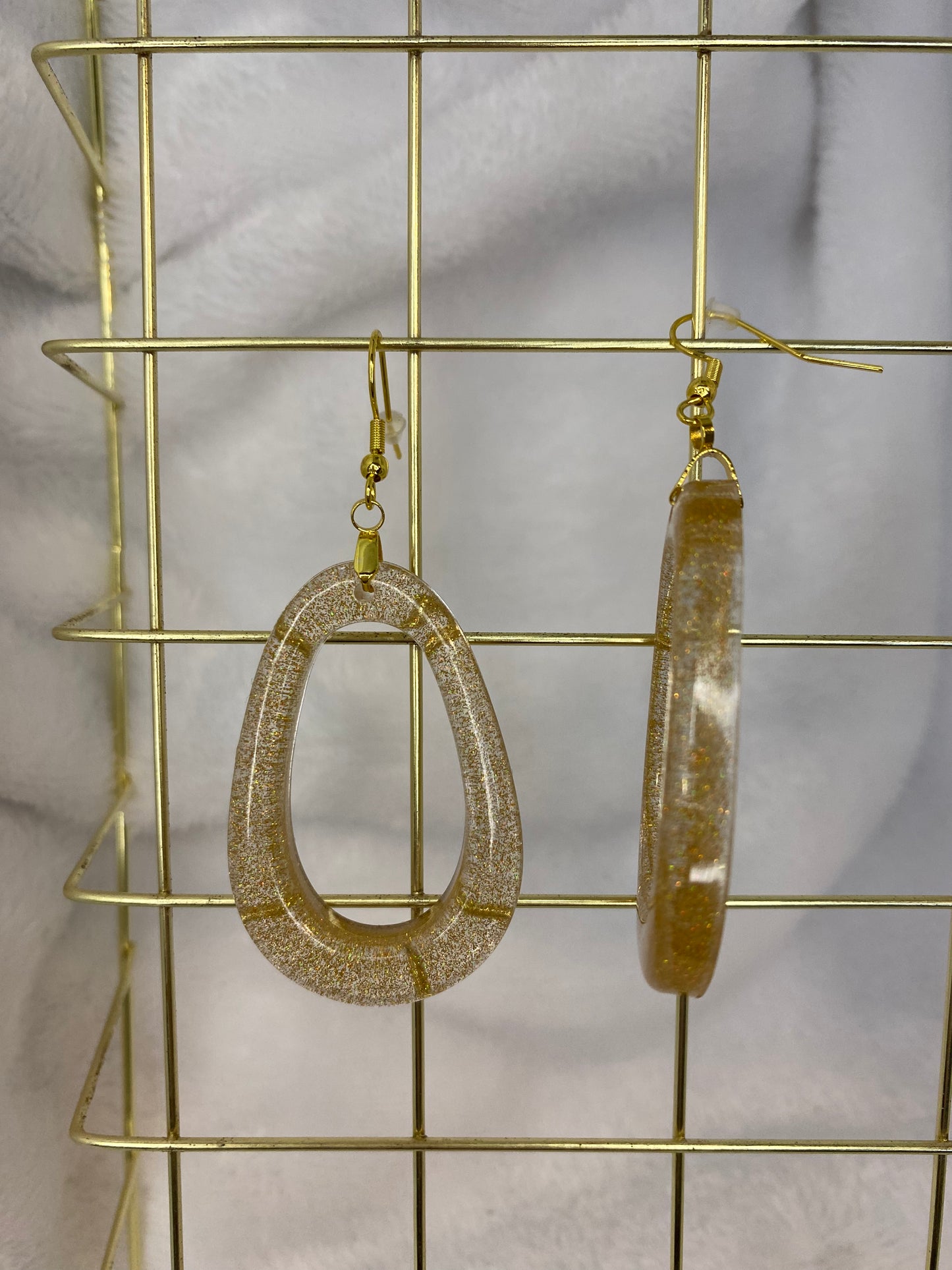 Gold Holographic Glitter Earrings
