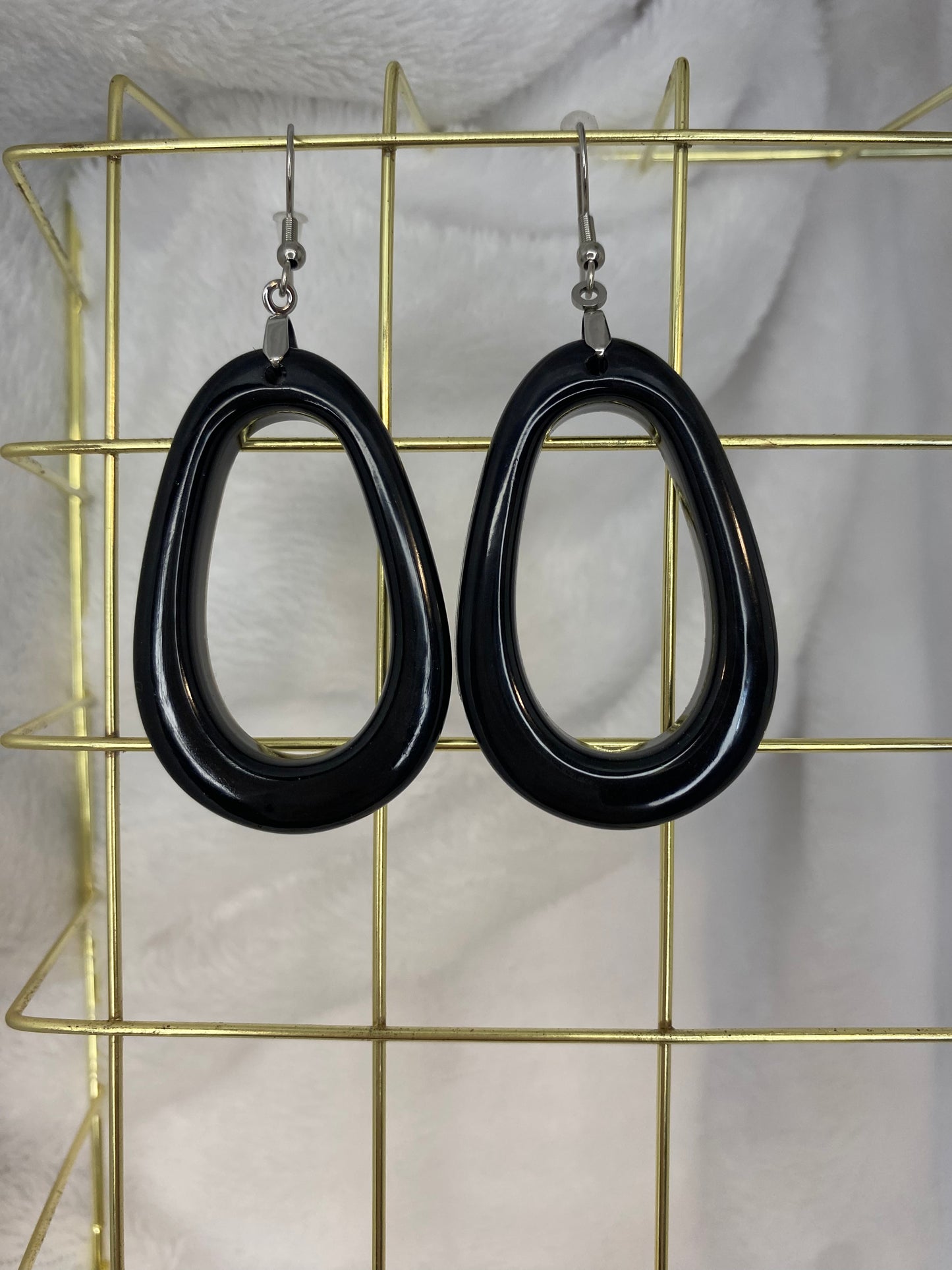Black Resin Earrings