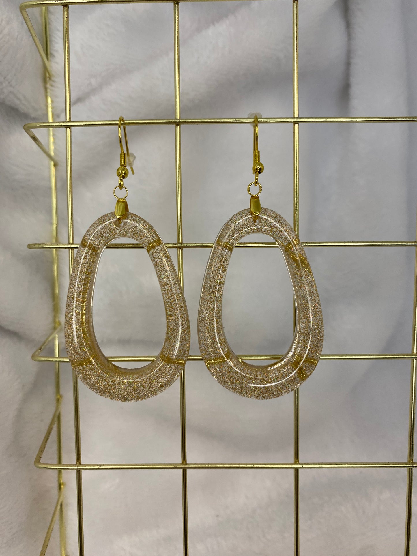 Gold Holographic Glitter Earrings