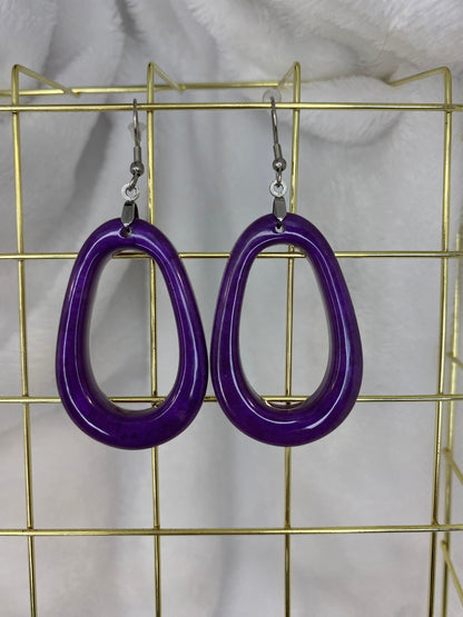 Purple Resin Earrings